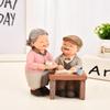 Hand-in-Hand Elderly Couple Figurine: Romantic Home Decor, Wedding or Valentine's Gift