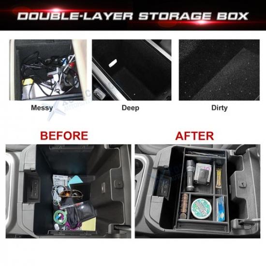 Car Box Center Console Organizer Ert Tray For Chevy Silverado/GMC Sierra 1500