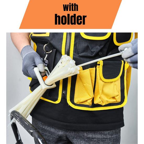 Fluorescent Tie Organizer with Carabiner Cable Zipper Savers Multiple Cable Ties Holder Portable Hardware Tool