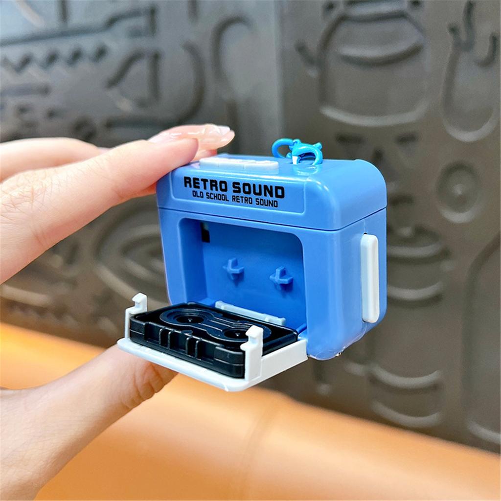Vintage Kassettenrekorder Schlüsselanhänger Kleiner aufnehmbarer Kassettenrekorder Anhänger ABS Textur Geeignet für Paargeschenk