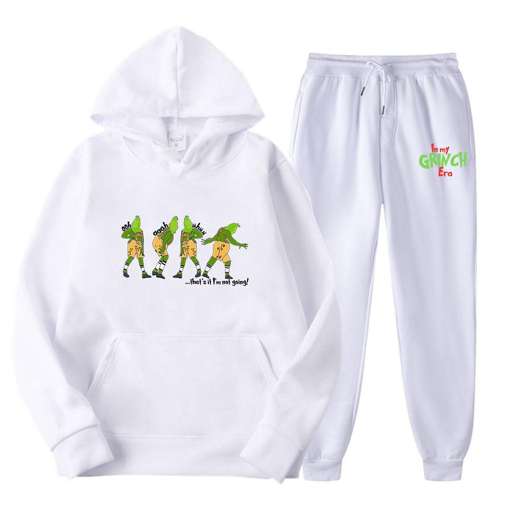 Women's Hooded Sports Tracksuit Unisex Two-Piece Running Outfits Long Sleeve Pullover Hoodies Sweatshirt+Sweatpants Set