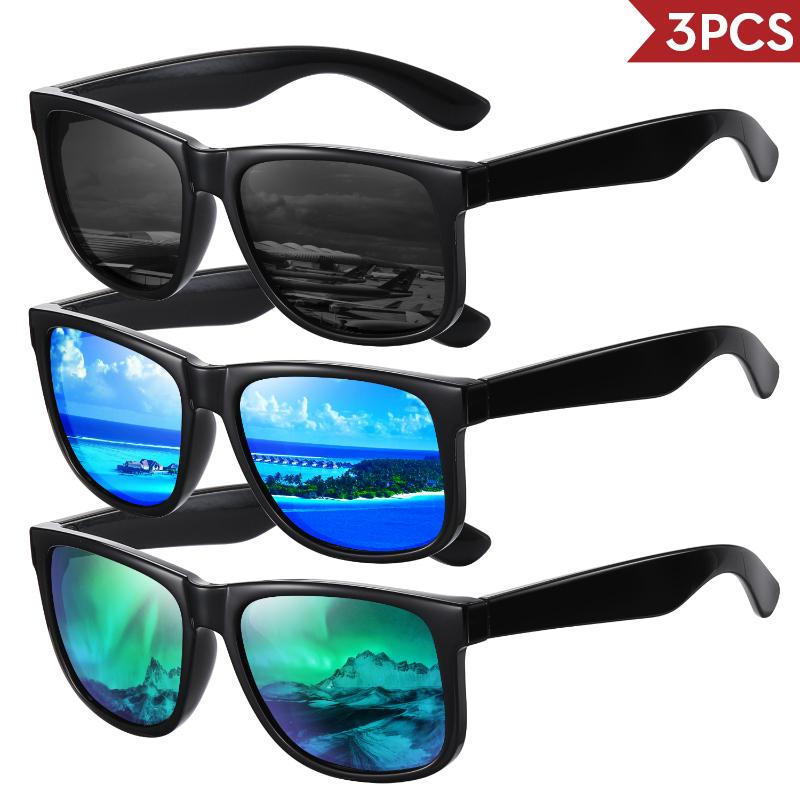 2/3 bucăți ochelari de soare polarizați unisex, colorați și casual, potriviți pentru condus, stat la coadă, vacanță, recuzită pentru filmare, UV400