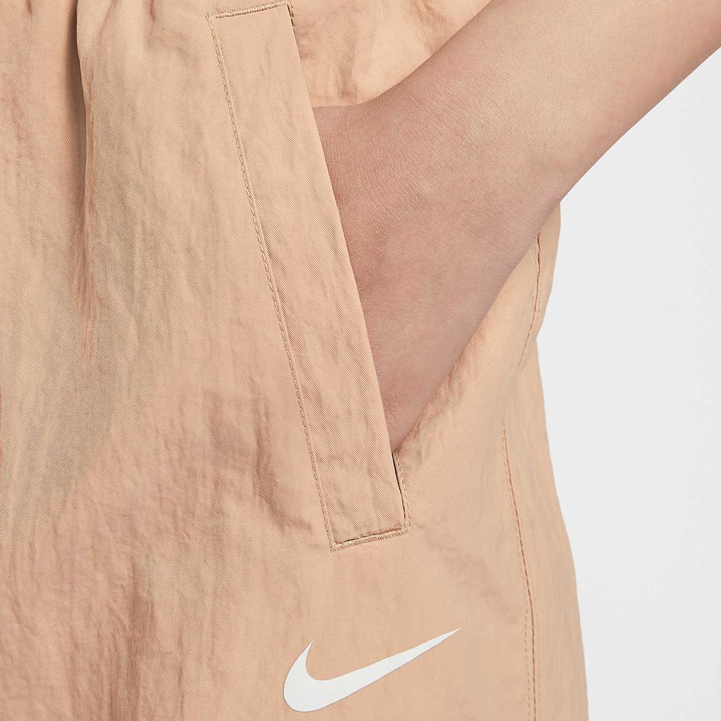 Nike Breathable Woven High-Waisted Solid Color Casual Long Skirt Women skirts Khaki DM6250-200