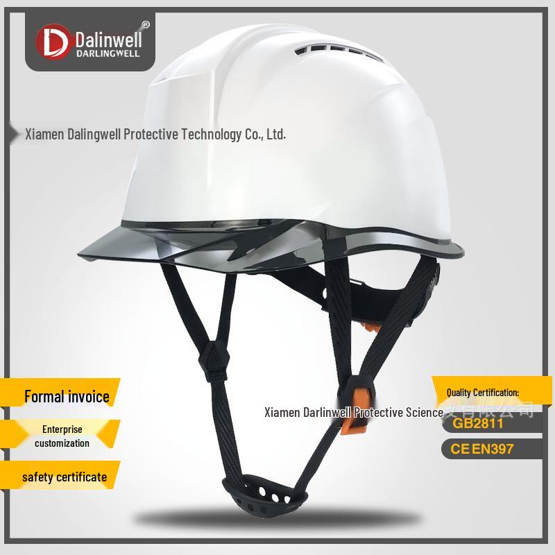 Dalinwell Two-Color Transparent Brim Safety Helmet for Construction - ABS Zhongjian Breathable Design, New National Standard Compliant