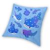 Polka Dot Whale Shark Square Pillowcase Polyester Linen Velvet Pattern Zip Decorative Throw Pillow Case Home Cushion Cover