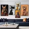 1pc Eclectic Fashionista Animal Portrait Poster Sticker Print Waterproof Wall Art For Living Room Bedroom Home Decor