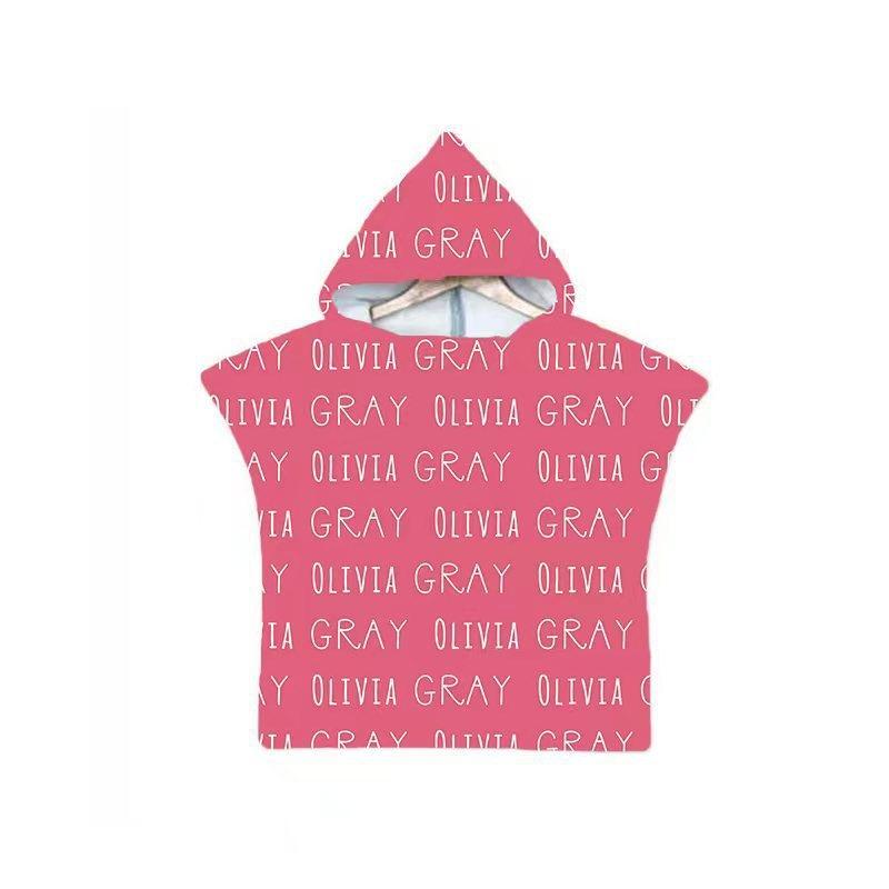 Custom Photo Logo Printed Hooded Towel Microfiber Children's Name Personalized Quick Dry Bathrobe Surf Cloak Cape Adult Kids