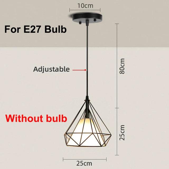 Led Ceiling Pendant Lights Fixture Vintage Hanging Lamp for Ceiling Chandelier Light Indoor Room Decor Metal Cage Pendant Lamp