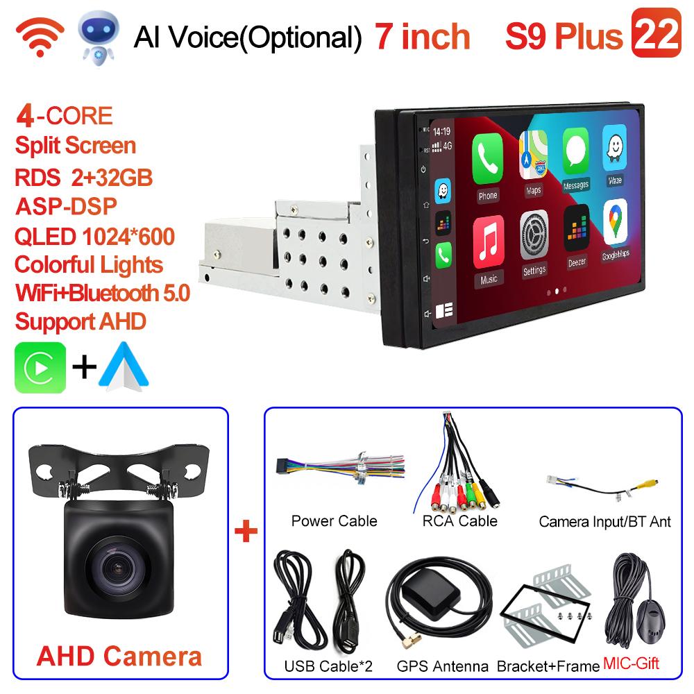 7'' 9'' 10'' 8Core Android 1Din Car Multimedia CarPlay Universal Navigation GPS 1 DIN Headunit Auto Radio Audio Stereo Dvd