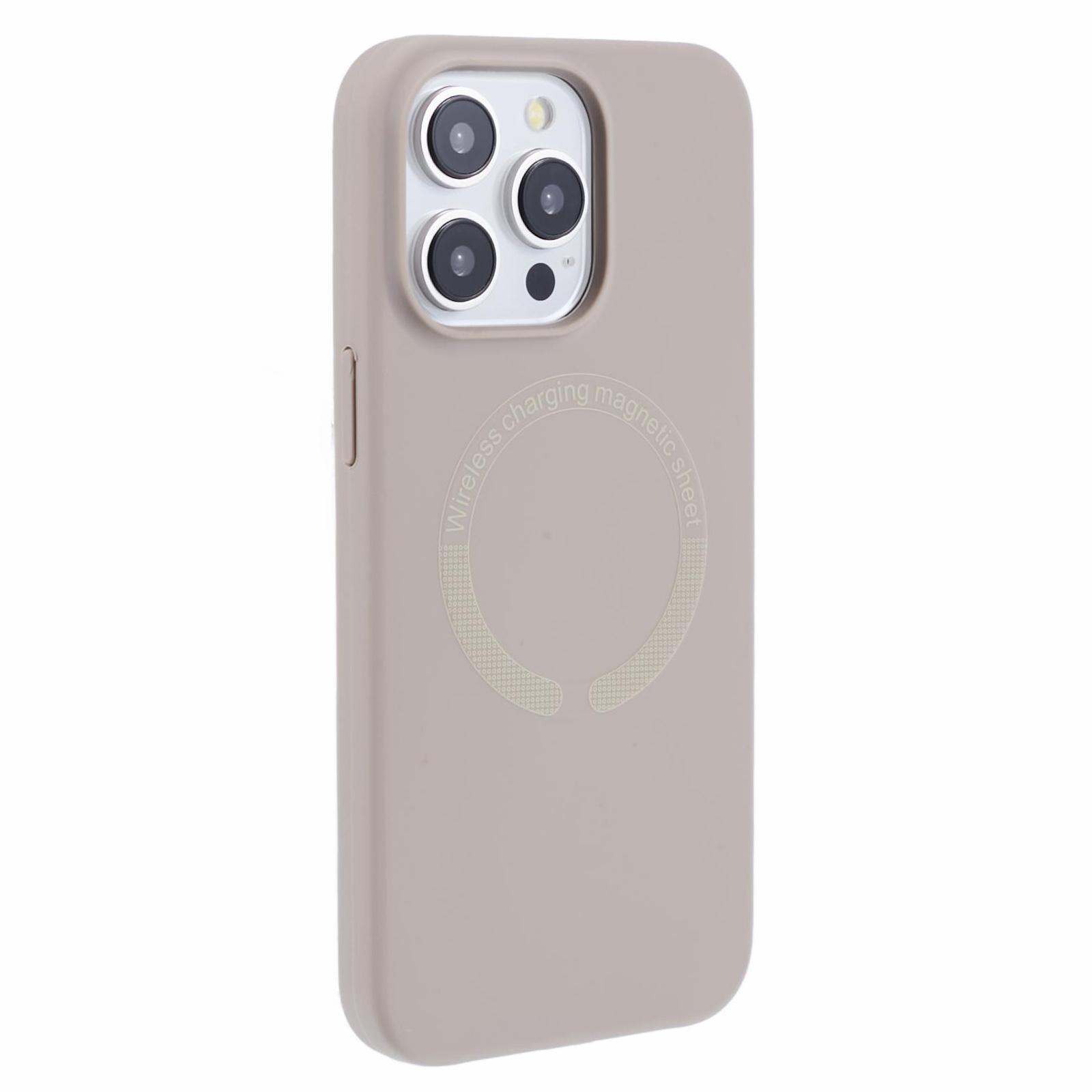 

BJT Series For iPhone 14 Pro Max Case TPU+Silicone Fabric Lining Protective Shell Compatible with MagSafe Grey