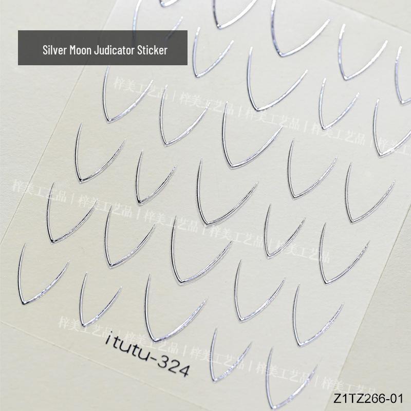 

Наклейки для ногтей Silver Moon French V-образной формы с 3D бантиком