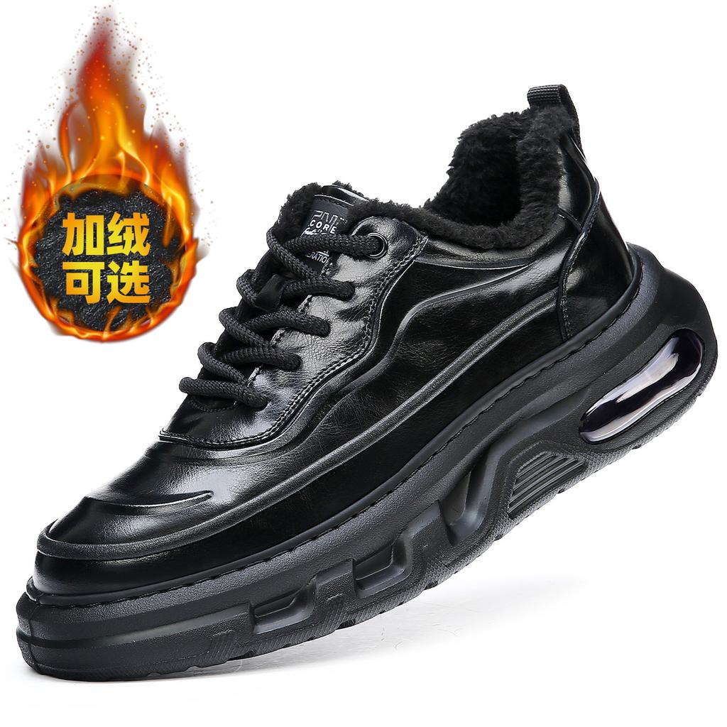 Autumn Winter Increase Platform Sneakers for Men Genuine Leather Casual Shoes Male Fashion Lace Designer Sports Board Shoes Man