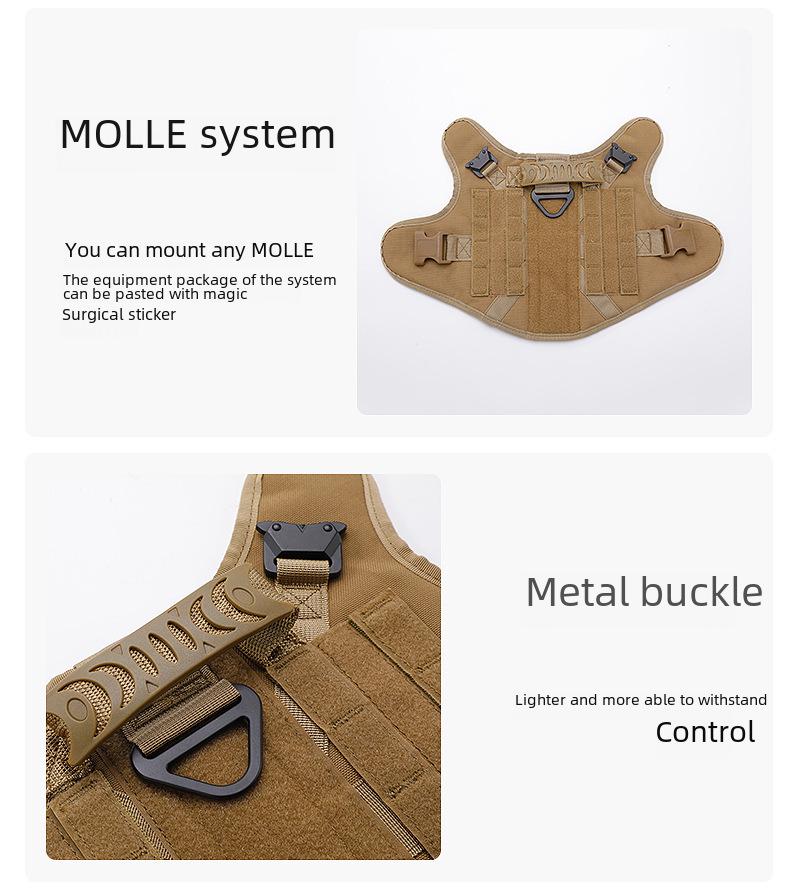 1000D Utomhus Taktisk MOLLE Hundväst för Promenader & Träning