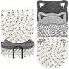 Cat Ear Coasters Set, Handmade Bright Pink Woven Coasters, Non-Slip Absorbent Drink Coasters (With Holder)