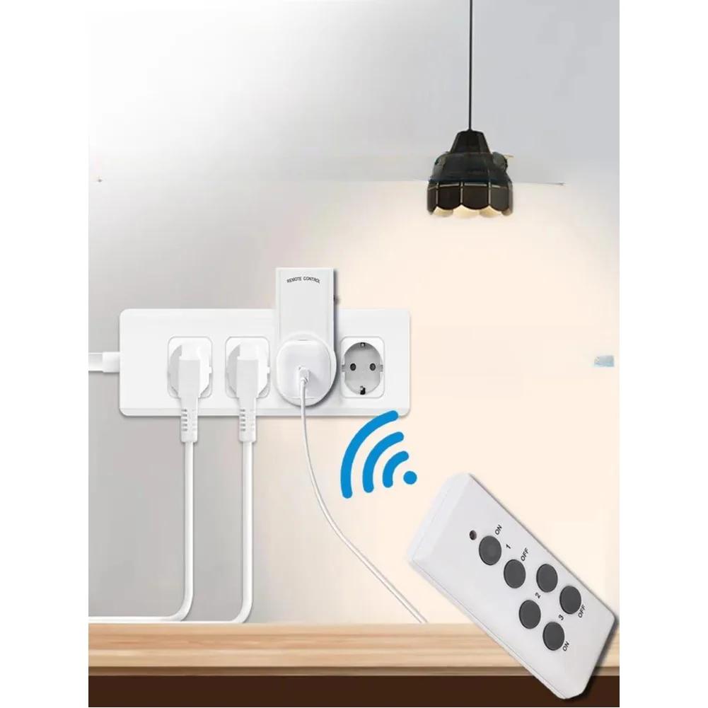 Wireless Smarts Wall-Mounted Power Strip Power Strip With Wireless Remote Control 220V 433.92MHz 16A/2200W