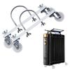 2x Electric Heater Mobile Pulley Bracket Stand Carbon Steel Frame with 360 Degree Rotating Wheels for Easy Move