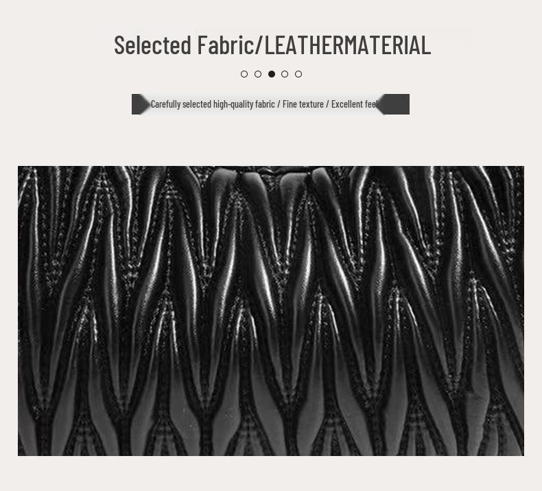 Women's Black 3D Pleated Crescent Crossbody Bag