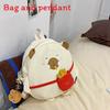 Cute Cartoon French Fries Capybaradesign Children Backpack With Plush Pendant For Casual Travel And School Use