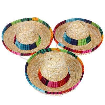 Mini Pet Dogs Straw Hat Sombrero Cat Sun Hat Beach Party Straw Hats Dogs Hat