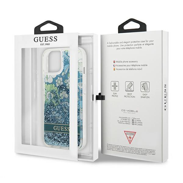 Guess Guhcp13Slflsn Iphone 13 Mini 5,4Zielony/Green Hardcase Flower Liquid Glitter