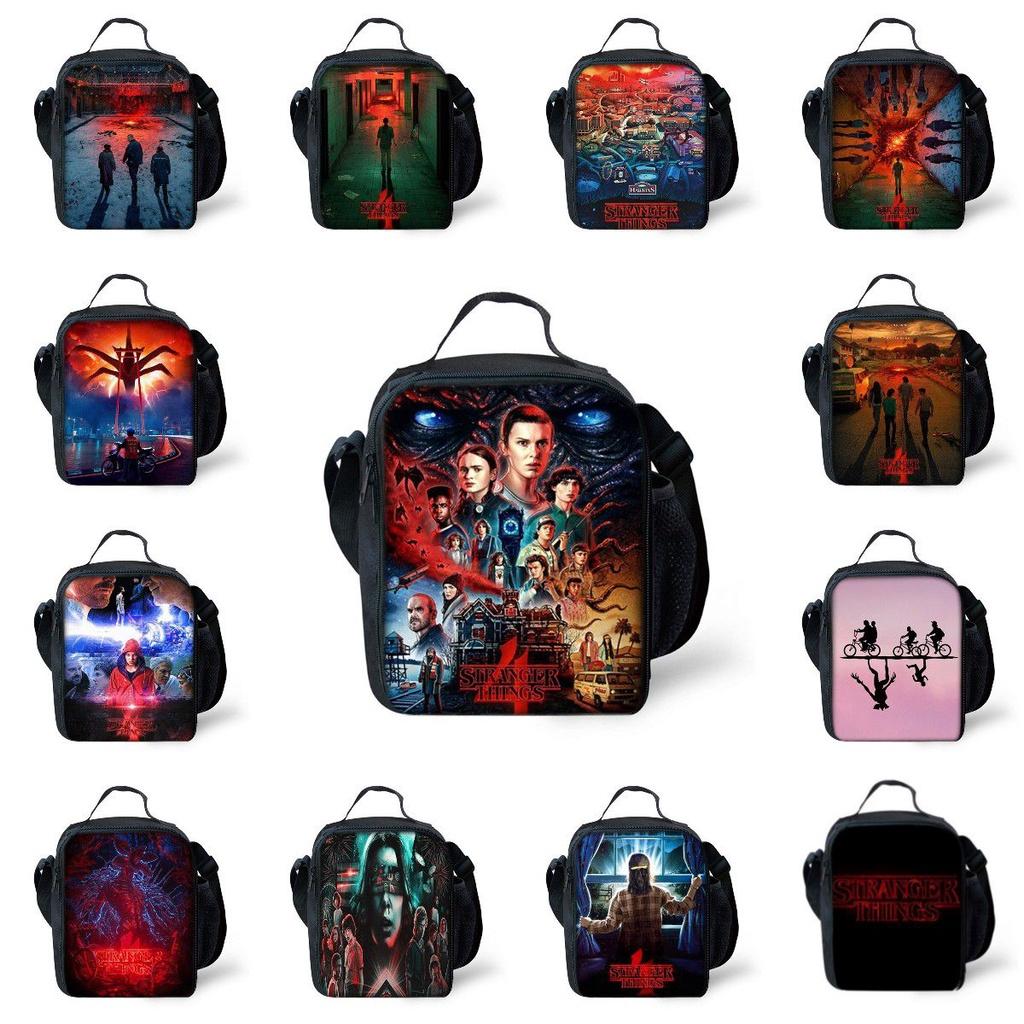 Stranger Thing Insulated Lunch Bag For Kids And Students With Adjustable Strap Perfect For Picnics And Outdoor Adventures