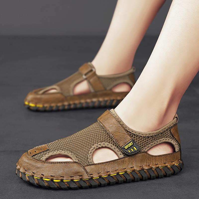 Fashion Men's Luxury Sandals Male Comfortable Walking Shoe All-match Mens Hollow Out Loafers Beach  Male Comfortable Sandals