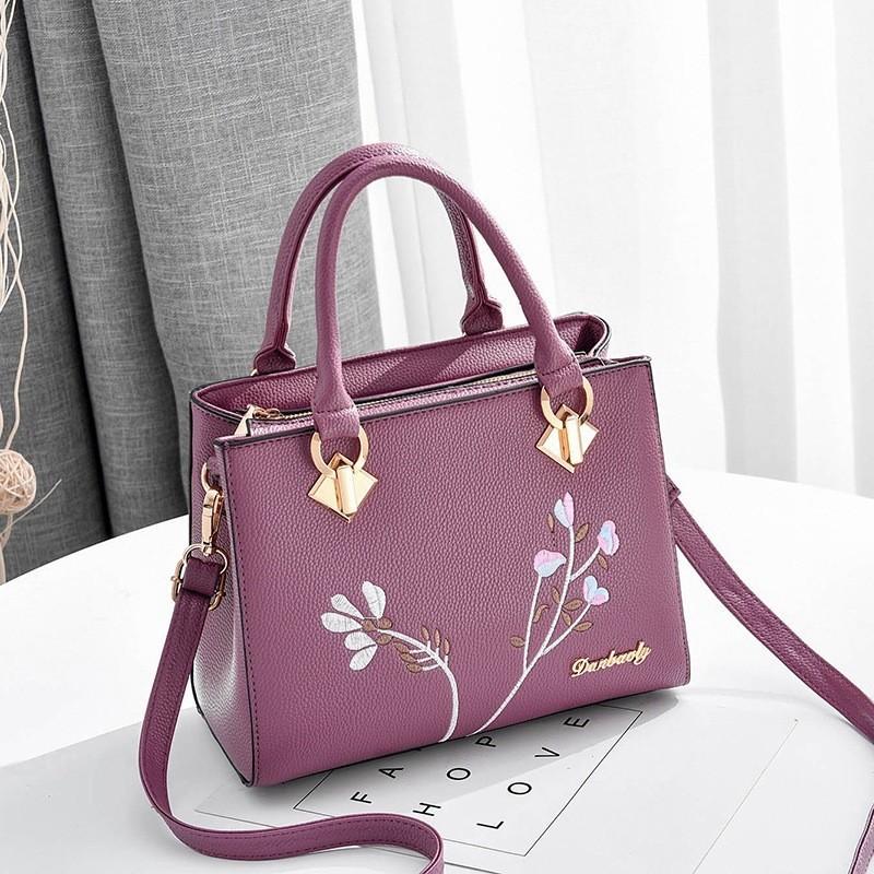 2023 New Fashion Embroidered Shoulder Bag For Middle-aged Mothers фиолетовый