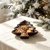 Rustic Home Table Decor Wooden Christmas Tree Serving Tray, Candy Nut Dish, Xmas Tree?Shaped Snack Storage Desktop Jewelry Tray Plate, Decorative
