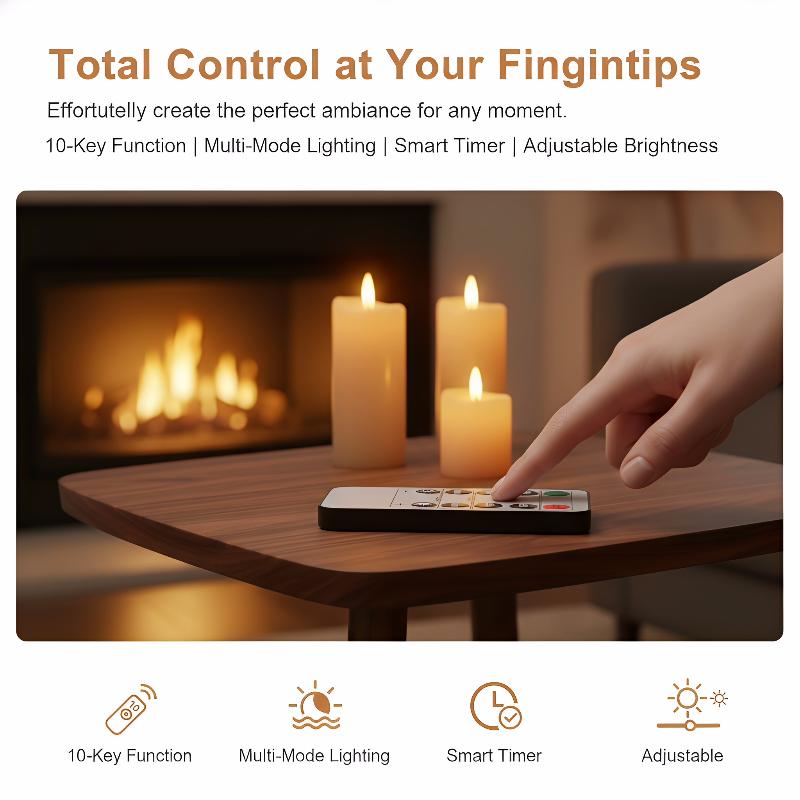 LED Candle Remote Control 10-Key Battery Operated Remote Control With Timer For Realistic Flameless LED Candles Events Tealight