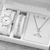 Xiaomi 5/6PCS Fashion Women's Quartz Watch Leather Band Analog Quartz Watches with Diamond Jewelry (Without Box)