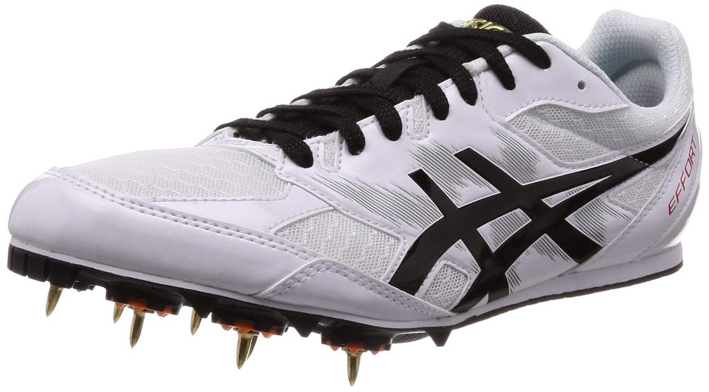 ASICS EFFORT MK 110 Track and Field Spikes Size 2E (White/Black), 22.0 cm,