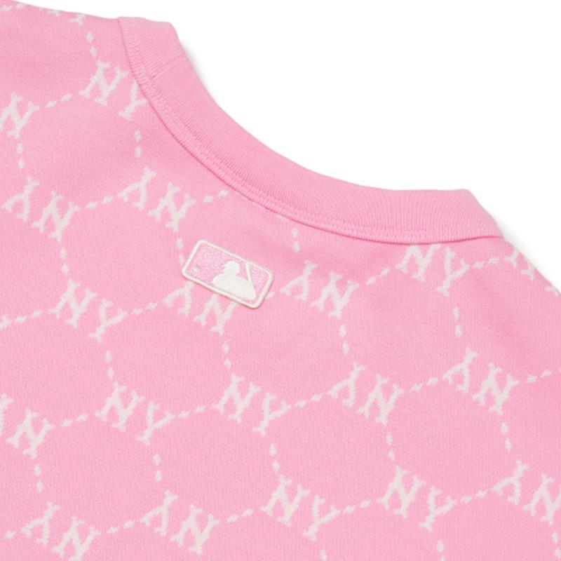 New MLB Base Logo T Shirts Unisex Pink 3ATSM3023-50PKS