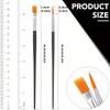 Bristle Artist Brushes with Flat Head & Round Tip - Dual-Tone Black & Orange Handles,Durable Synthetic Bristles for Oil Painting