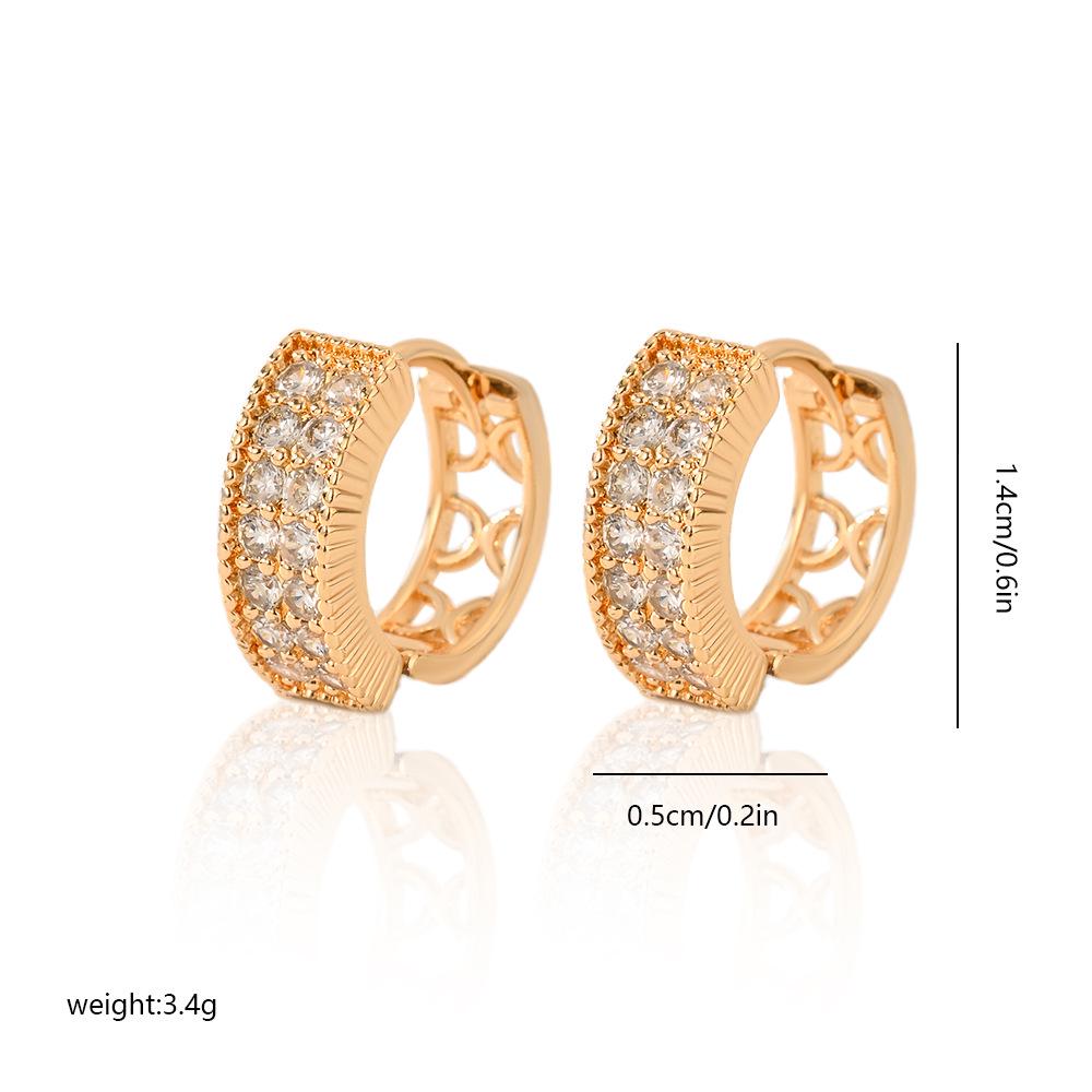 Gold Multi-Style Zircon Hoop Earrings for Women