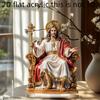 Retro Sacred Acrylic Jesus Figurine 2D Desktop Decoration for Home Office Christian Theme Photo Prop Gifts