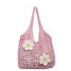 Fashion hollow knitted bag women's small fresh flower woven bag versatile shoulder handbag summer mother and child bag