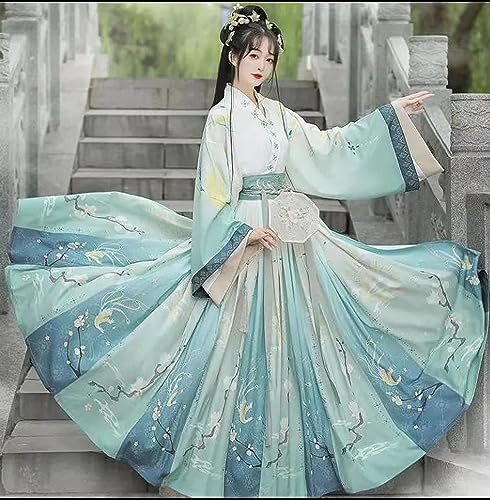 [Hosaku Co., Ltd.] Ancient Chinese Imperial Hanfu Cosplay Costume, Elegant Tang Dynasty Style Long Skirt, Perfect for Halloween, Christmas, Events, an