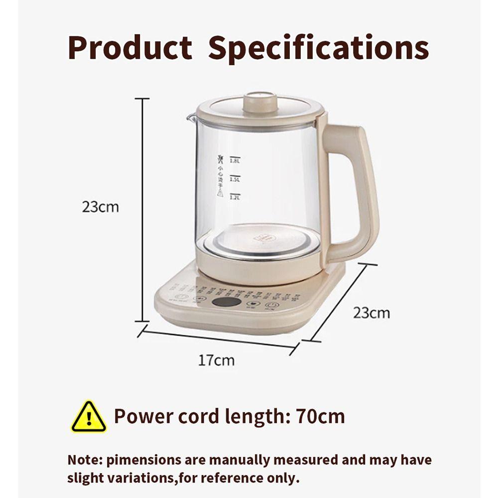1.8L Electric Kettle 2H Keep Warm Healthy Herbal Tea Maker New Health Pot  Kitchen
