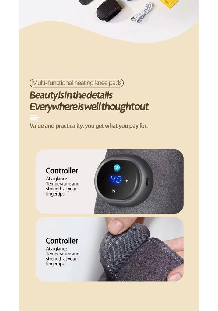 Magnetic Knee Massager with Heated Shoulder, Elbow, and Knee Pads for Joint Relief