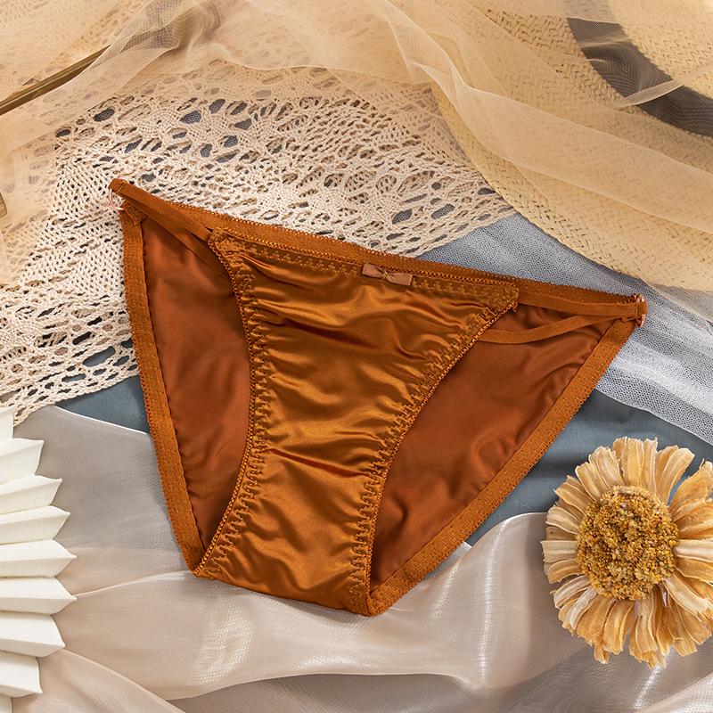 Ice Silk Seamless Women's Panties - Japanese Style, Low Waist, Thin Strap, Pure Desire, Cotton Crotch, Triangle Design