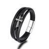 Fashionable Cross Pattern Multi-layer Woven Leather Bracelet Hot Selling Cross-border Source Trendy Men's Accessories