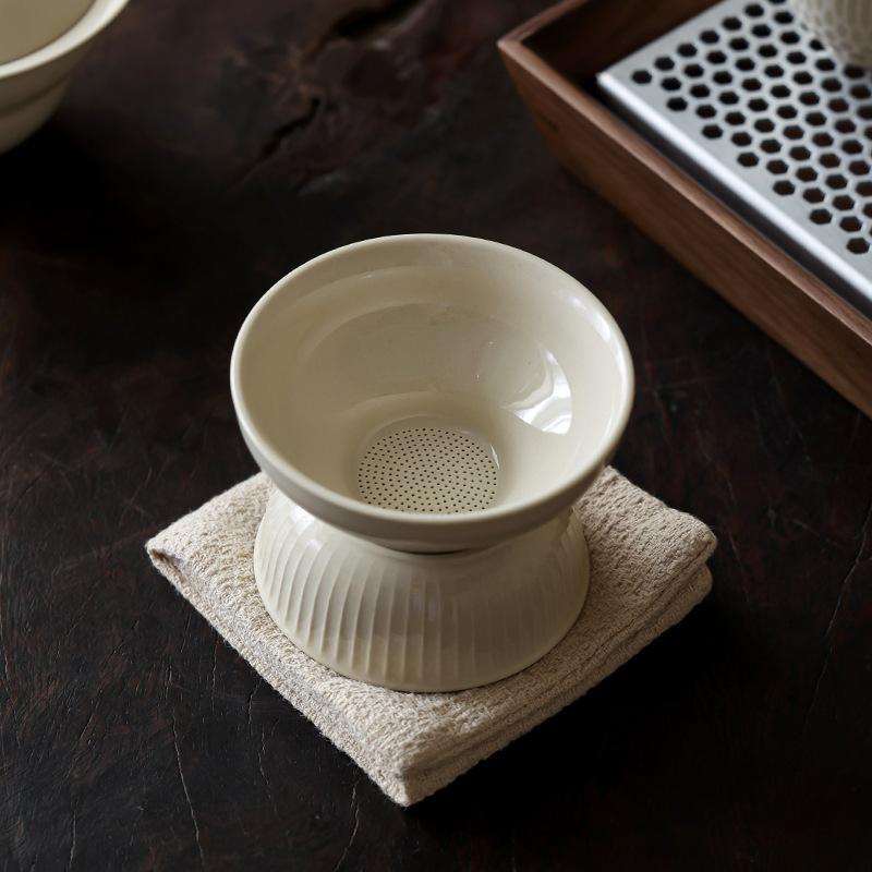 Ceramic Plant Ash Tea Strainer Set High-end Tea Leaf Filter Separator Tea Accessories