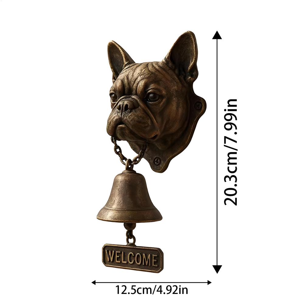 

Vintage Dog Head Doorbell Decorative Metal Shopkeeper Bell Wall Mounted Welcome Chime for Home Garden Cottage Entryway Decor