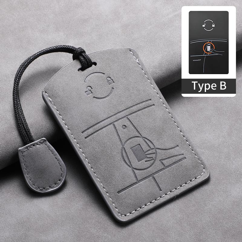 Étui de protection en cuir suédé 3D pour clé de voiture Fob Pour Tesla Model 3 Model Y S X Model Y L Kit de protection Coque pour clé à distance sans clé Auto