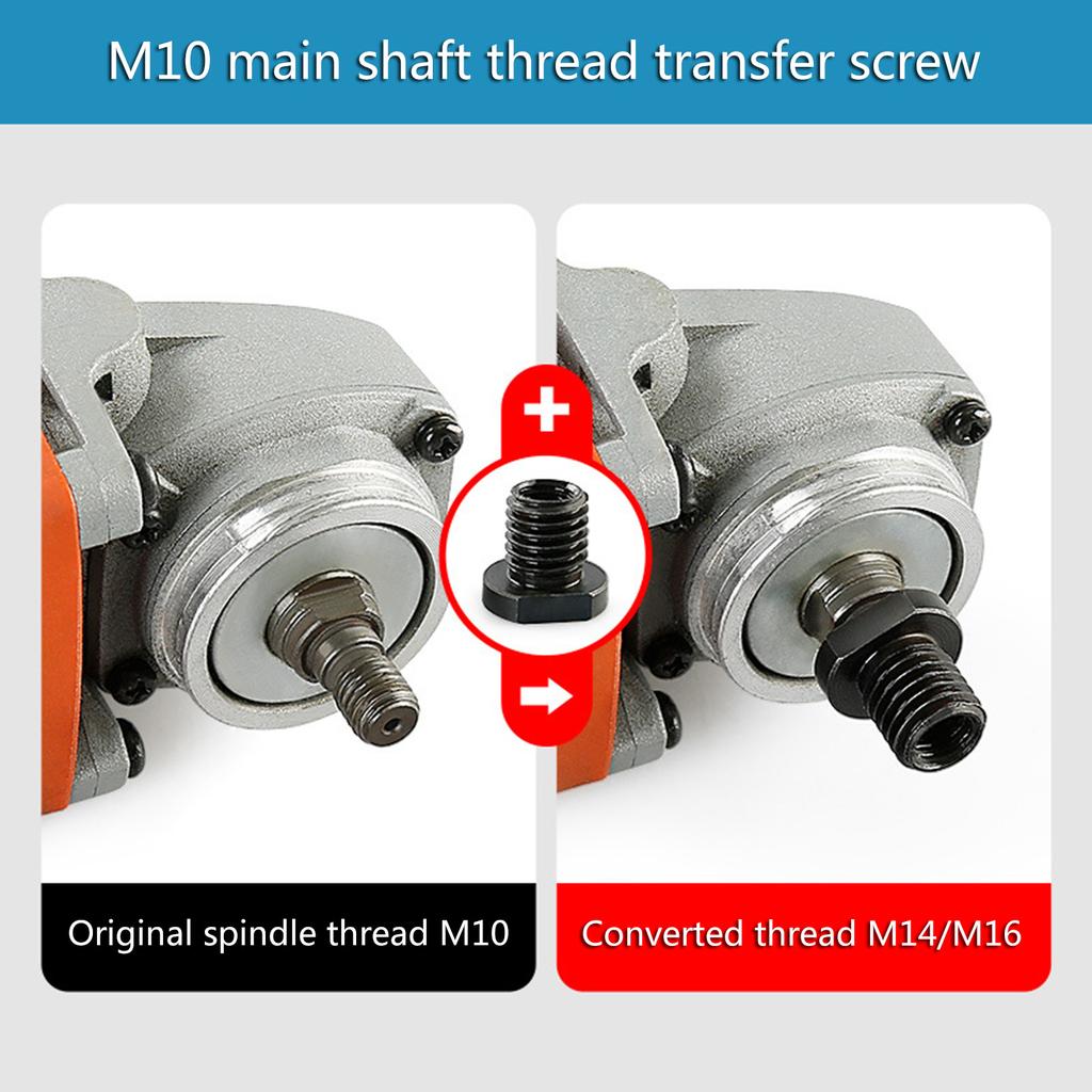 Easily Screw Conversion M10to M14/M16 Thread Converter for 100Type Angles Grinders Improve Accuracy Tool Set of 2