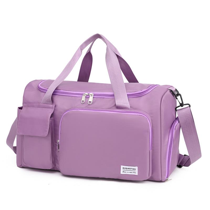 New large-capacity yoga bag with extra printing, waterproof, single-shoulder crossbody design, and a separate shoe compartment for sports and fitness