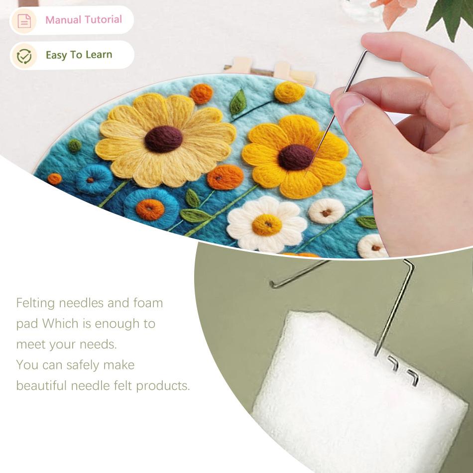 Kit Feutrage à L'aiguille Pour Débutants - Thème Fleurs De Cactus - Neuf