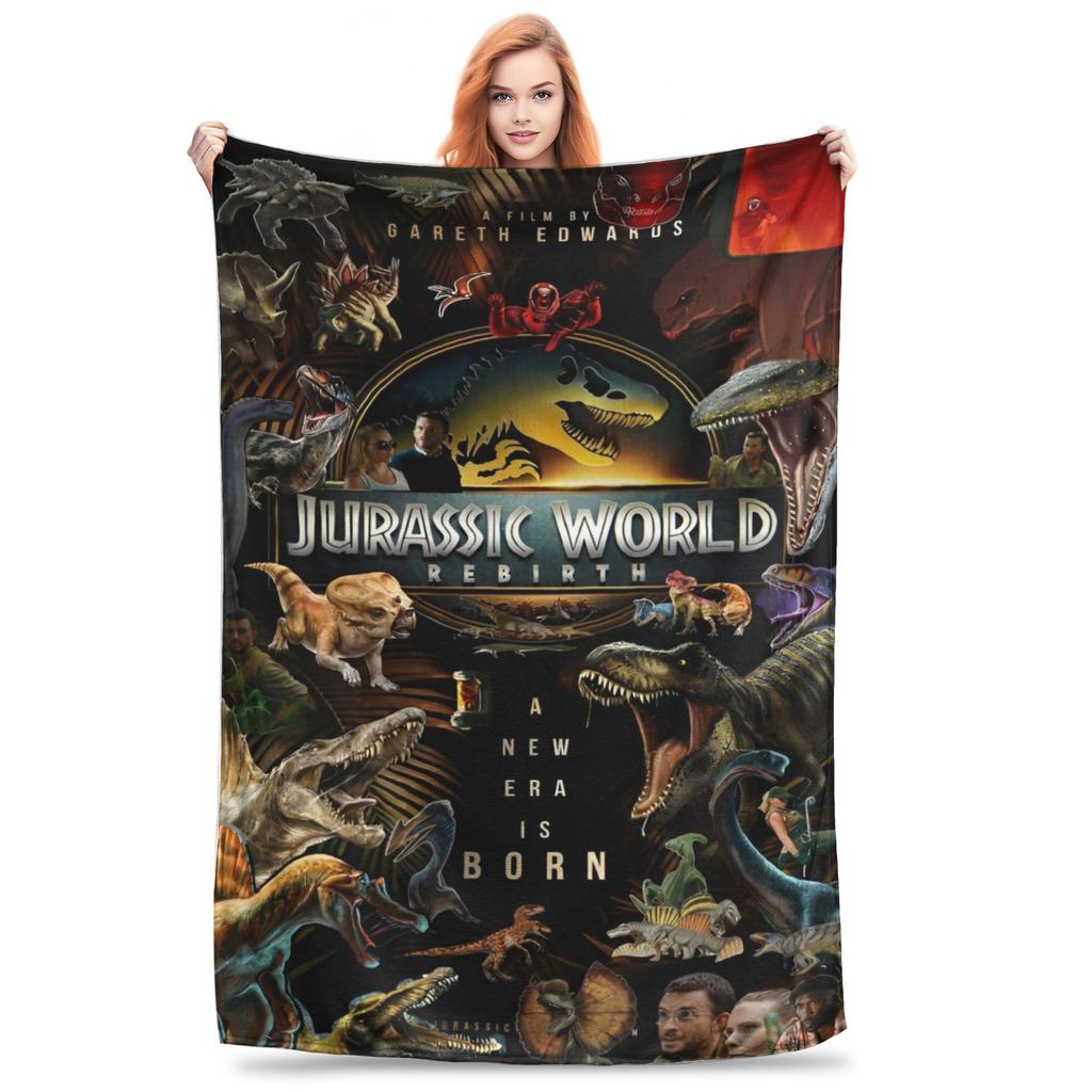 Jurassic Spinosaurus World Dinosaur 2025 Flannel Blankets Super Warm Throw Blanket for Child Bedroom Bedspread Sofa Bed Cover