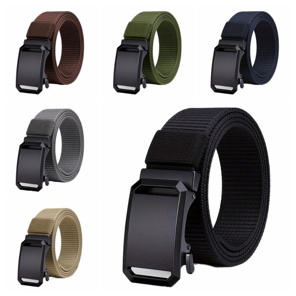 Metal Buckle Men Belt Canvas Canvas Waist Belt Retro Nylon Belt Female