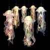 1PC Gradient Jellyfish LED Night Light Handmade Pendant Festival Decor Courtyard Indoor Outdoor Hanging Colorful Lamp Ornament